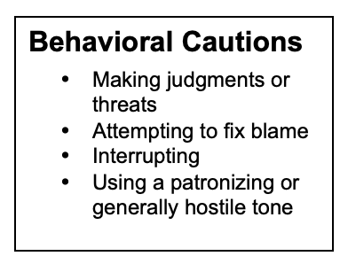 behavior Cautions